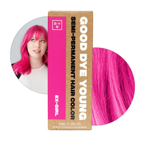 Good Dye Young front packaging showing Ex Girl tube and vibrant color benefit