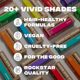 Good Dye Young label close-up highlighting bergamot fragrance and sunflower extract