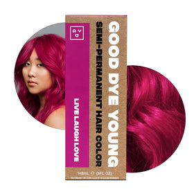 Good Dye Young front packaging showing magenta tube and branding, vivid color payoff