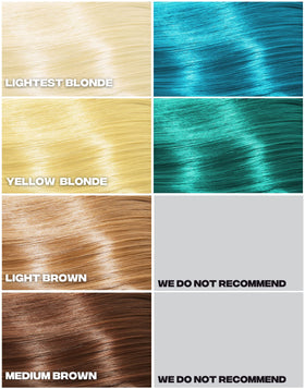 Good Dye Young on model styled teal hair showing vivid color payoff