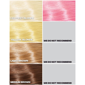 Good Dye Young Pink Puff applied to a light blonde hair strand showing true color payoff