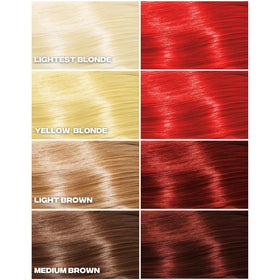 Good Dye Young application on blonde strand demonstrating vivid orange payoff