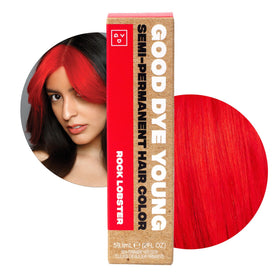 Good Dye Young front packaging showing Rock Lobster vibrant red shade and benefits