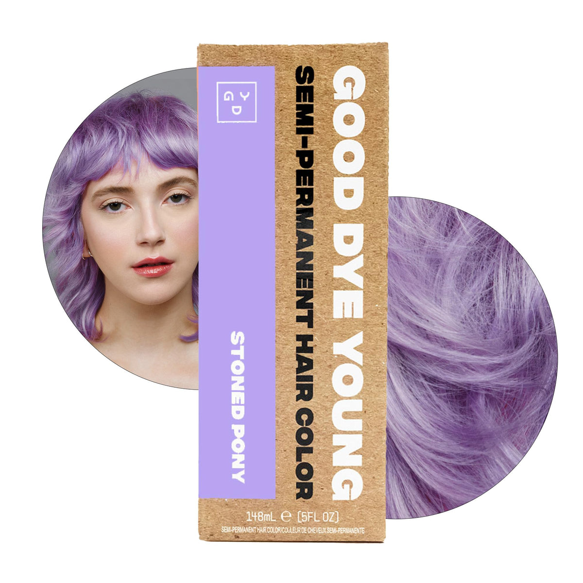 Good Dye Young front packaging showing vibrant purple and product details for clear choice