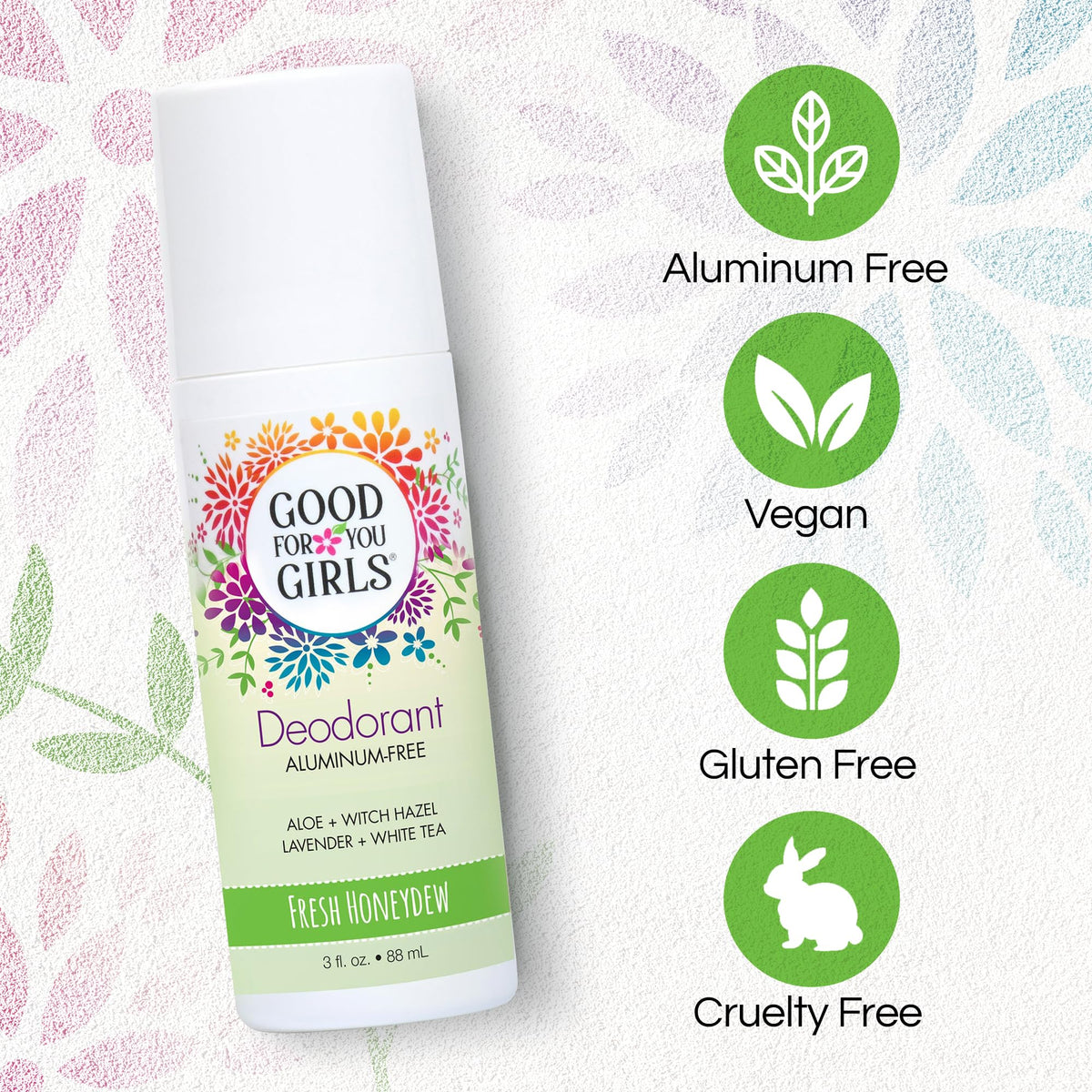 Good For You Girls clear roll-on texture close-up demonstrating invisible finish and smooth glide