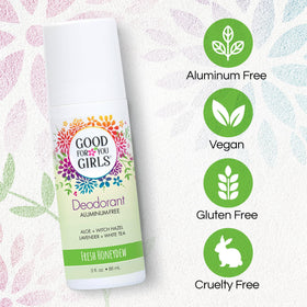 Good For You Girls clear roll-on texture close-up demonstrating invisible finish and smooth glide
