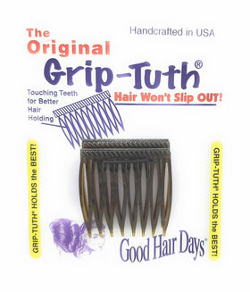 Good Hair Days close-up of interlocking teeth demonstrating secure non-slip hold advantage