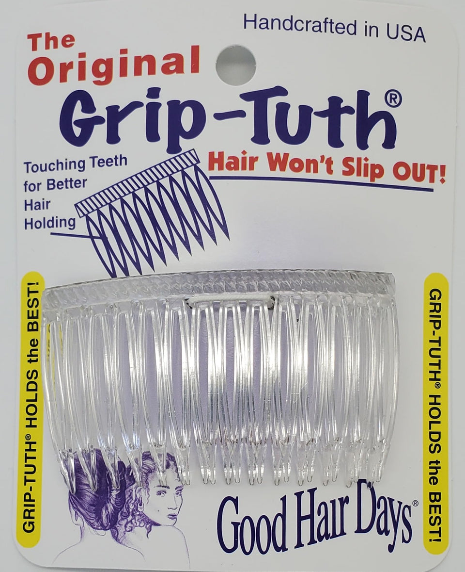 Good Hair Days crystal side combs front view showing decorative shine and secure hold