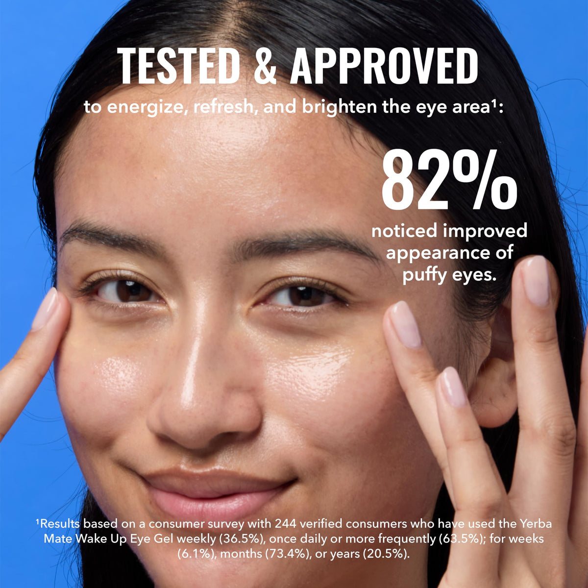 Good Molecules application under-eye being tapped in for reduced puffiness