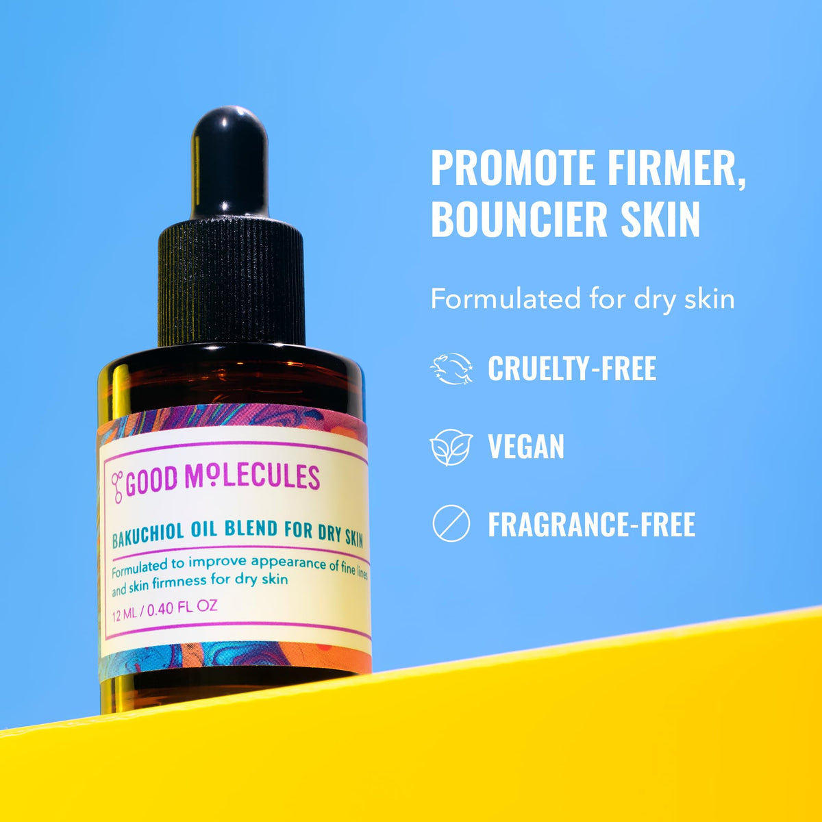 Good Molecules dropper dispensing oil to demonstrate easy application