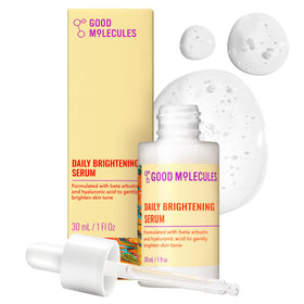 Good Molecules brightening serum front bottle shows clean branding and size benefit