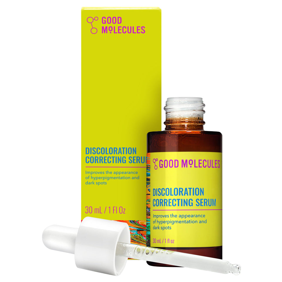 Good Molecules front packaging showing three bottles, conveys consistent treatment