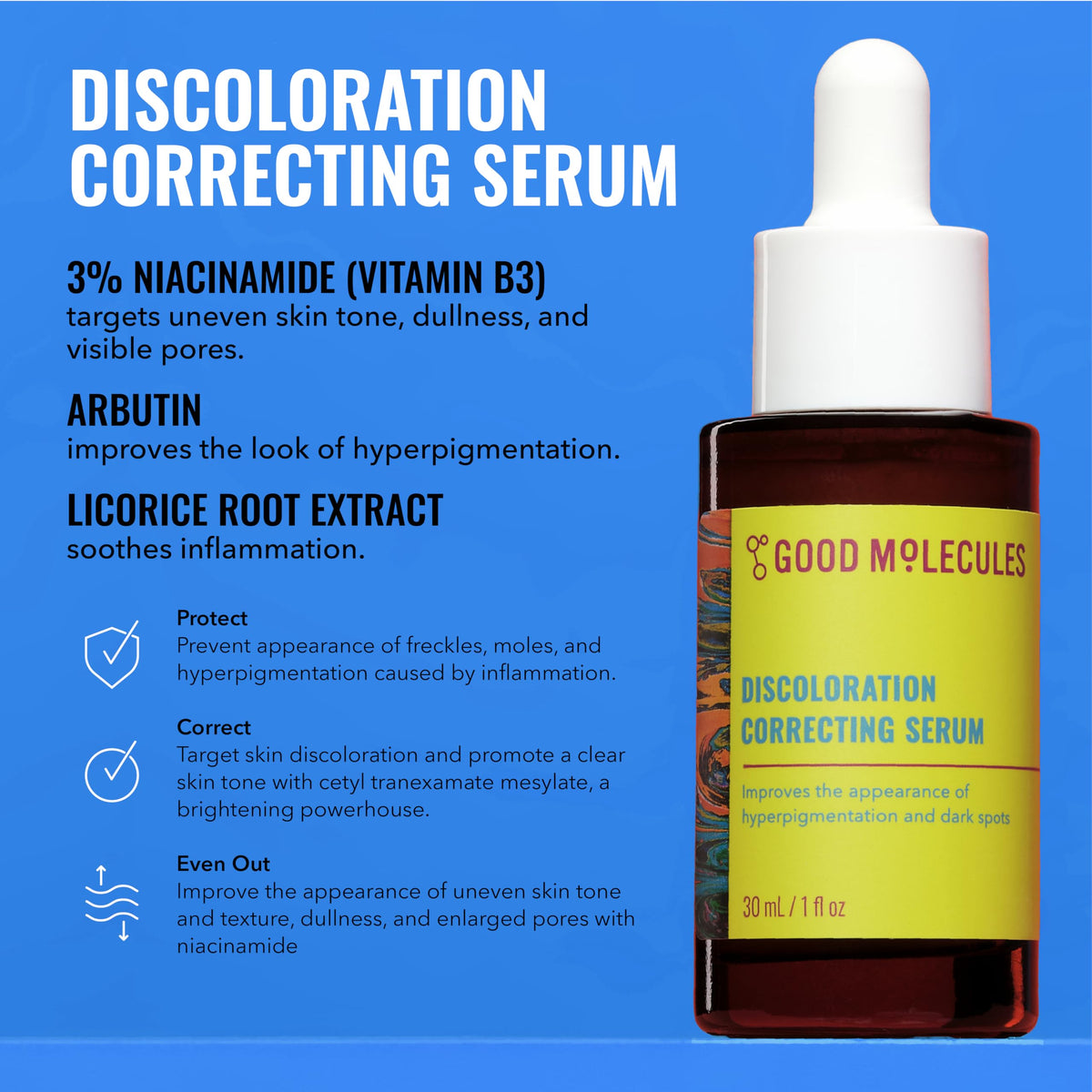 Good Molecules products being applied to face to target dark spots