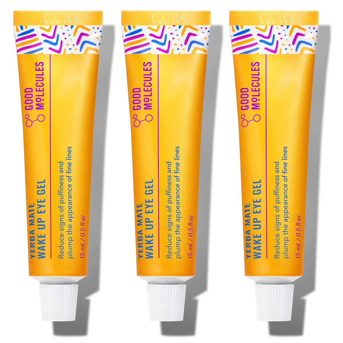 Good Molecules front packaging showing three 15 ml tubes and clear benefits
