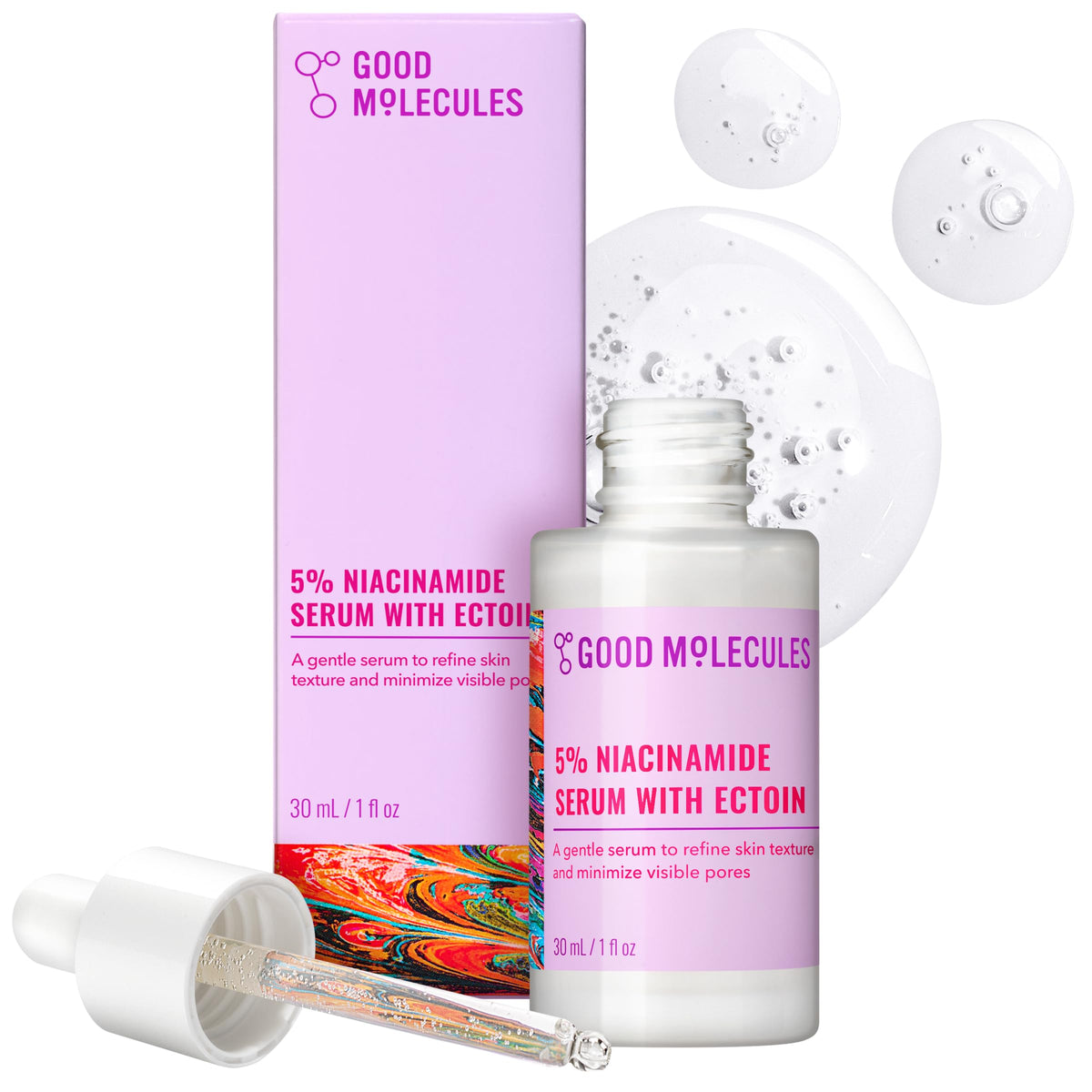 Good Molecules front packaging showing bottle and label, clear benefits visible