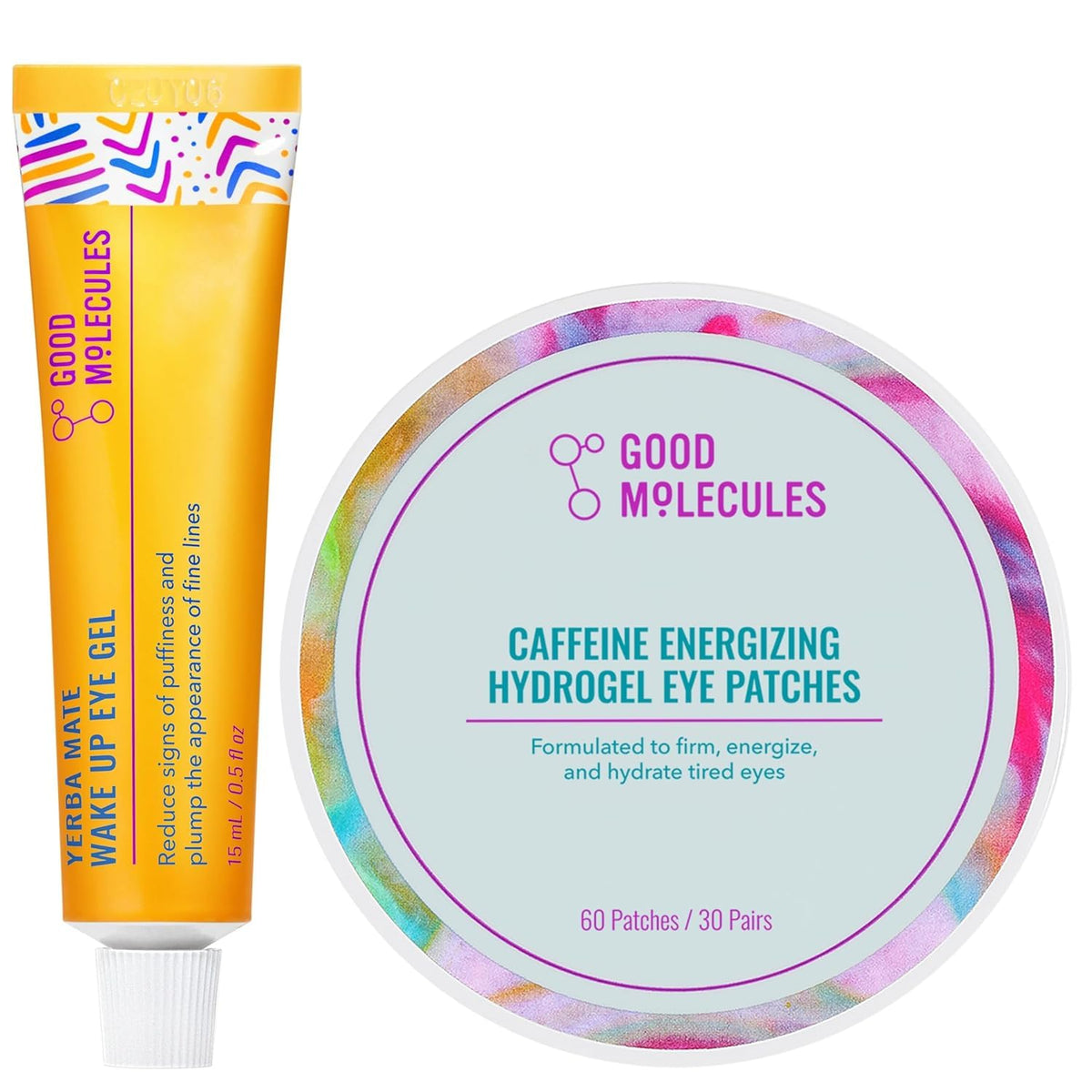 Good Molecules front packaging showing both gel and patches for quick morning refresh