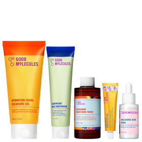 Good Molecules front packaging showing the five-piece set and benefits