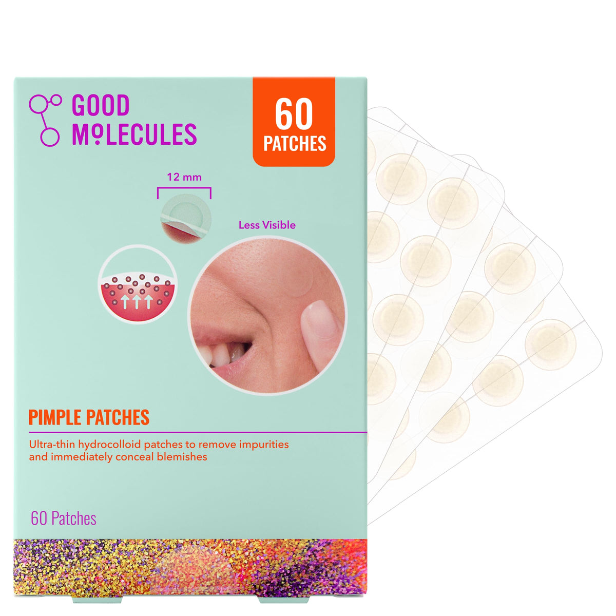 Good Molecules front packaging showing clean design and 60 patches benefit clarity