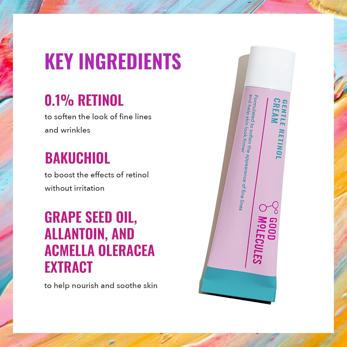 Good Molecules gentle retinol cream texture visible in open tube illustrating smooth application