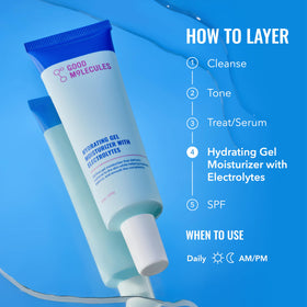 Good Molecules gel spread on skin demonstrating non-greasy finish