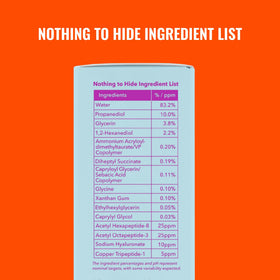 Good Molecules ingredient label detail showing peptides and formulation transparency