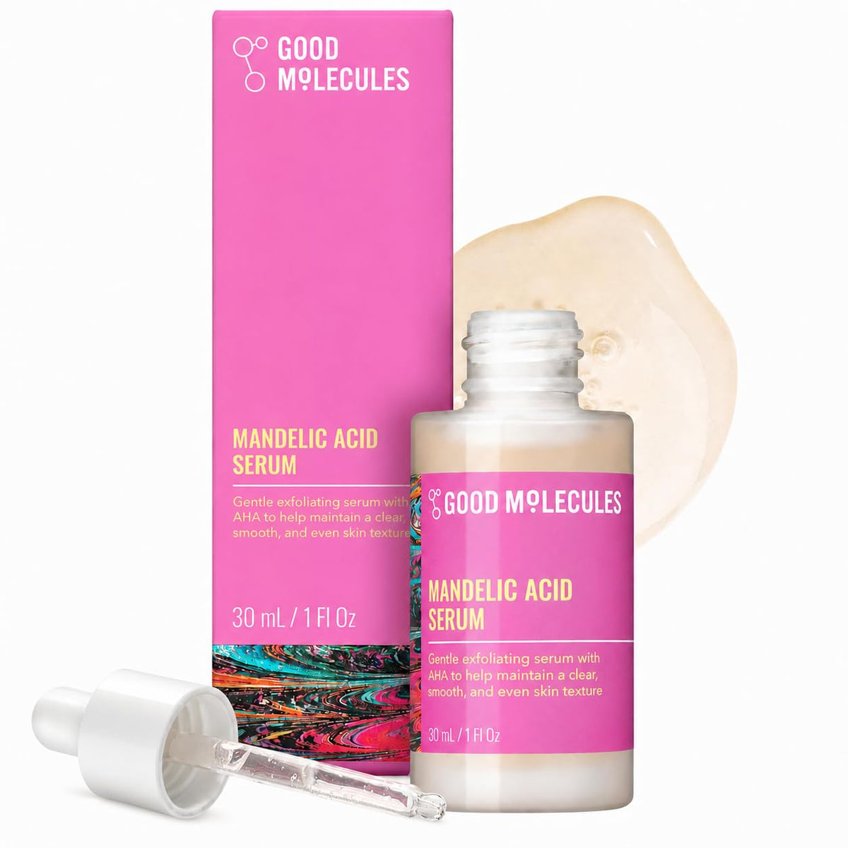 Good Molecules front packaging showing bottle and label, clear product identity and benefits