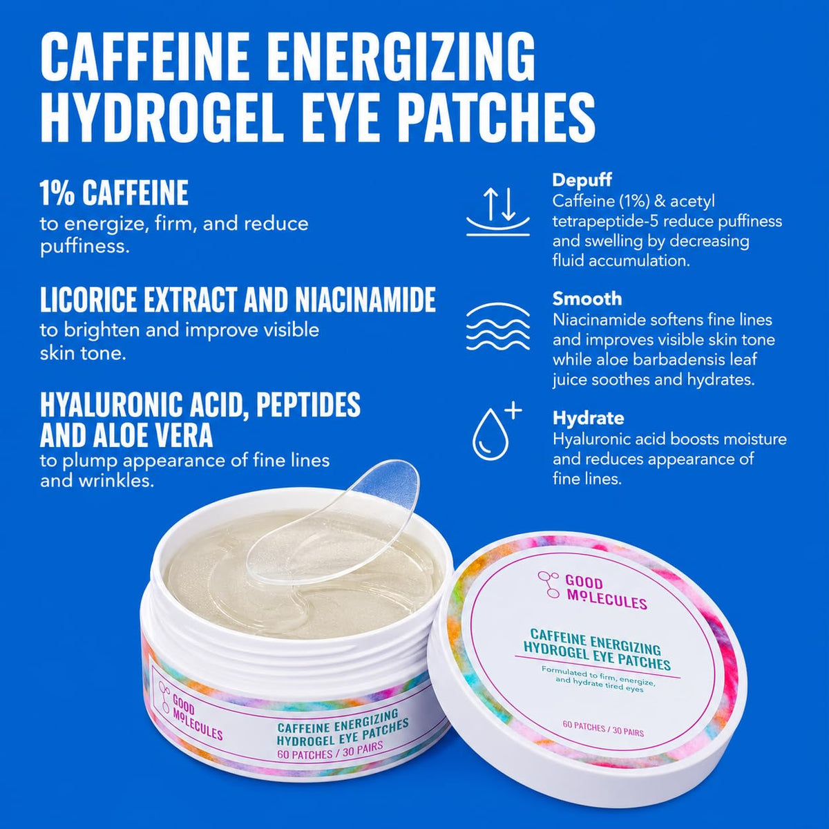 Good Molecules hydrogel patch texture close-up demonstrating cooling, adherent surface
