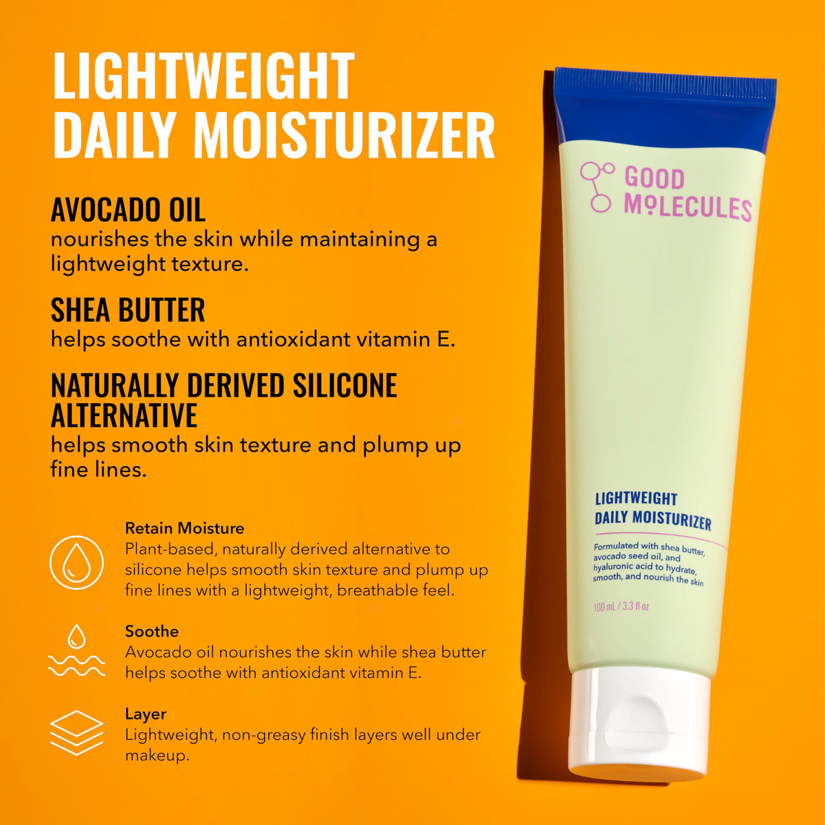 Good Molecules full routine on bathroom shelf, streamlined daily ritual benefit