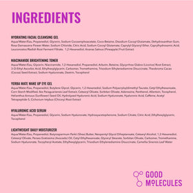 Good Molecules products held in hand for scale, clear size and travel benefit