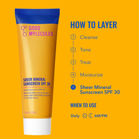 Good Molecules tube held in hand to show 50 ml scale and portable size