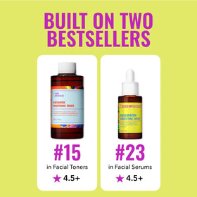 Good Molecules bottles beside coin for size comparison and travel-friendly benefit