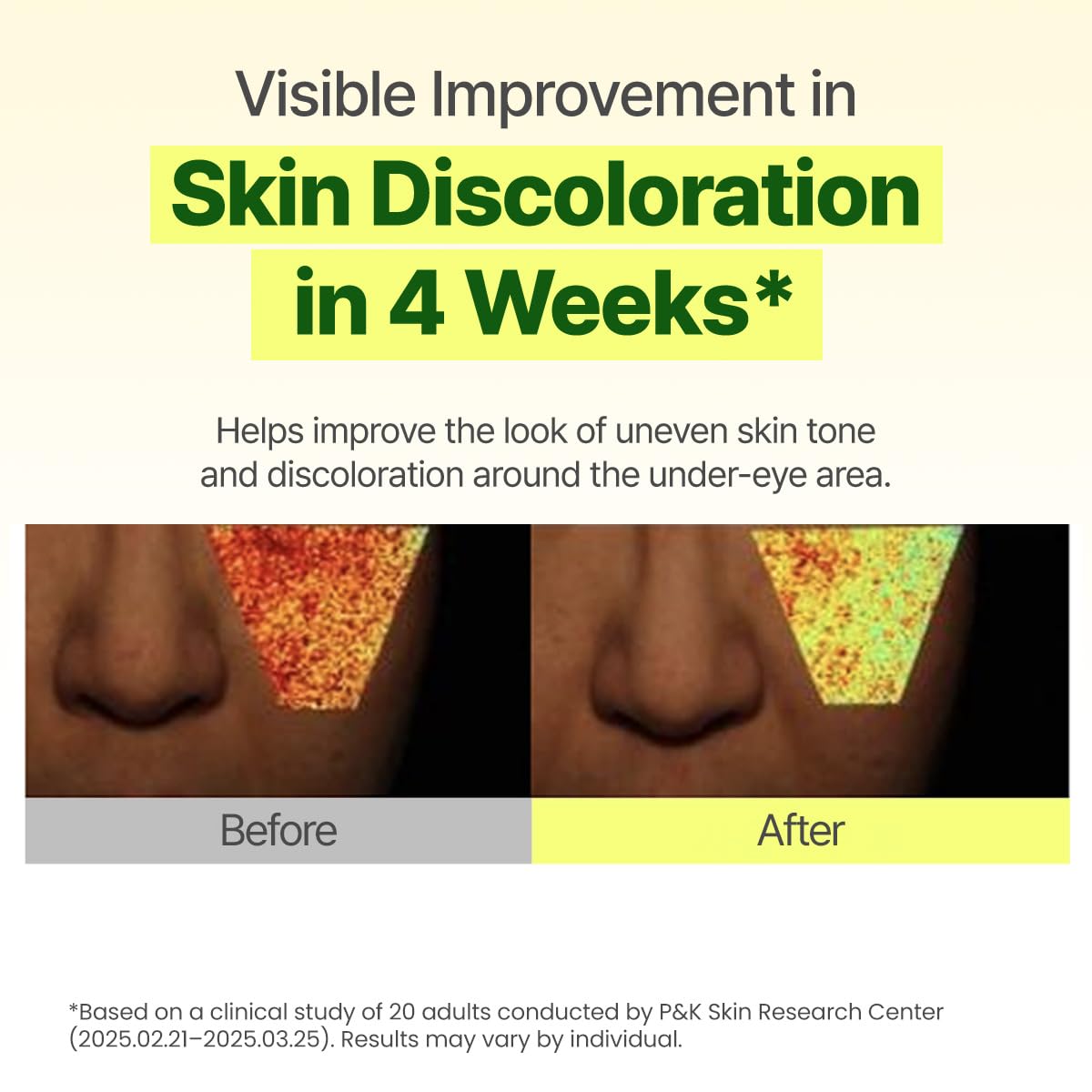 GOODAL cream applied under eye demonstrating hydration and smoothing