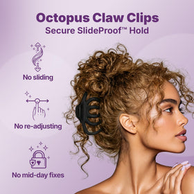 Goody clip close-up of SlideProof textured surface adding secure, no-slip grip