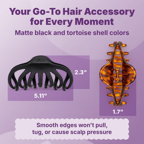 Goody clips in a purse lifestyle shot for on-the-go styling convenience benefit
