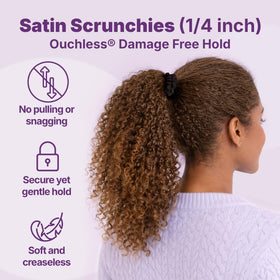 Goody satin texture close up highlighting smooth fabric that reduces frizz