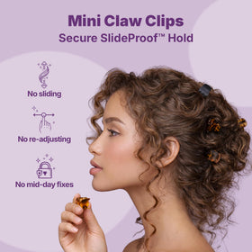Goody close-up of clip teeth highlighting SlideProof grip for secure hold