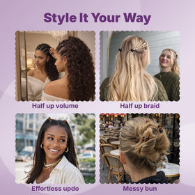 Goody clip in hair securing a half-up style for quick polished looks
