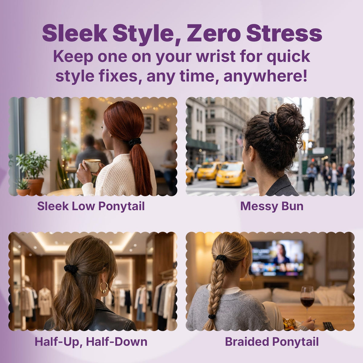 Goody scrunchie on a pillow demonstrating overnight protection for hairstyles