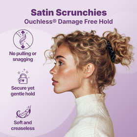 Goody satin texture close-up illustrating smooth, frizz-reducing fabric