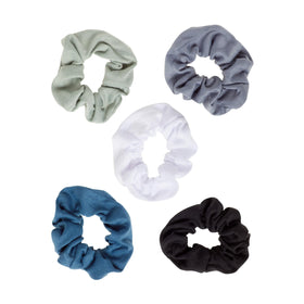 GOODY scrunchie beside a hand to show size and comfortable wrap benefit