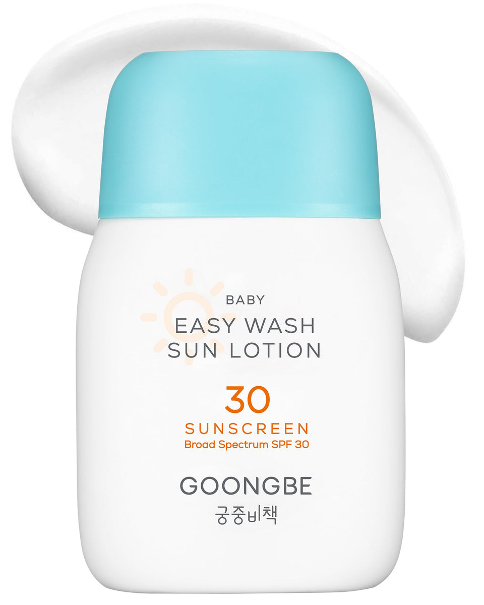 GOONGBE front packaging showing baby sunscreen SPF 30, clear product identity and safety