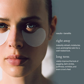 goop single under-eye patch close-up showing soft Lyocell texture benefit