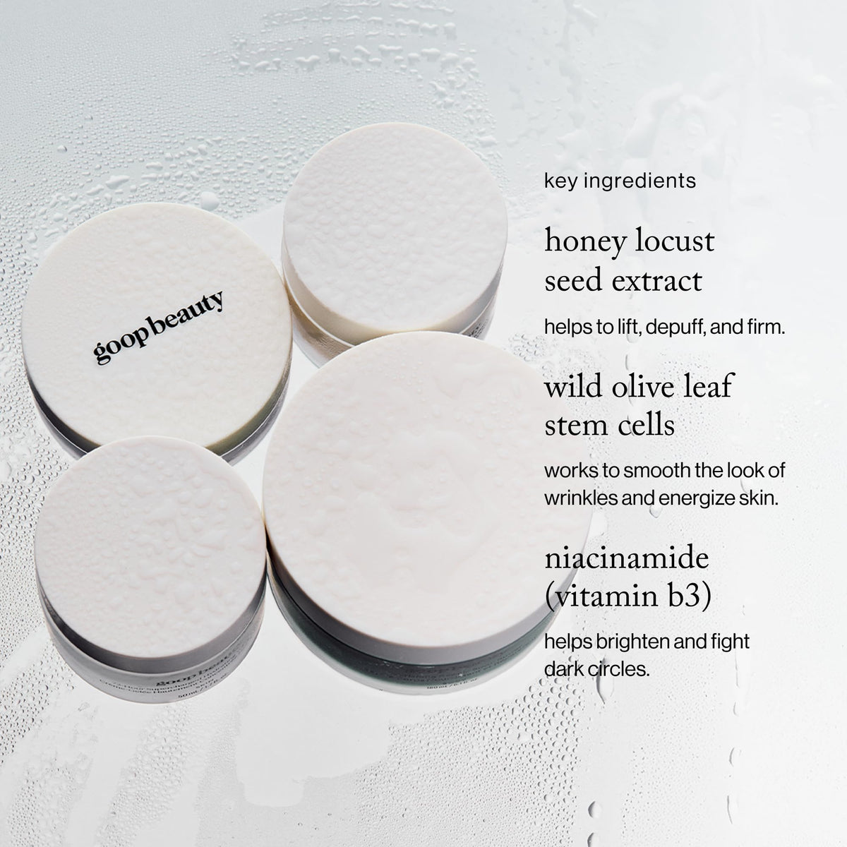 goop milky serum on mask highlighting concentrated niacinamide benefit