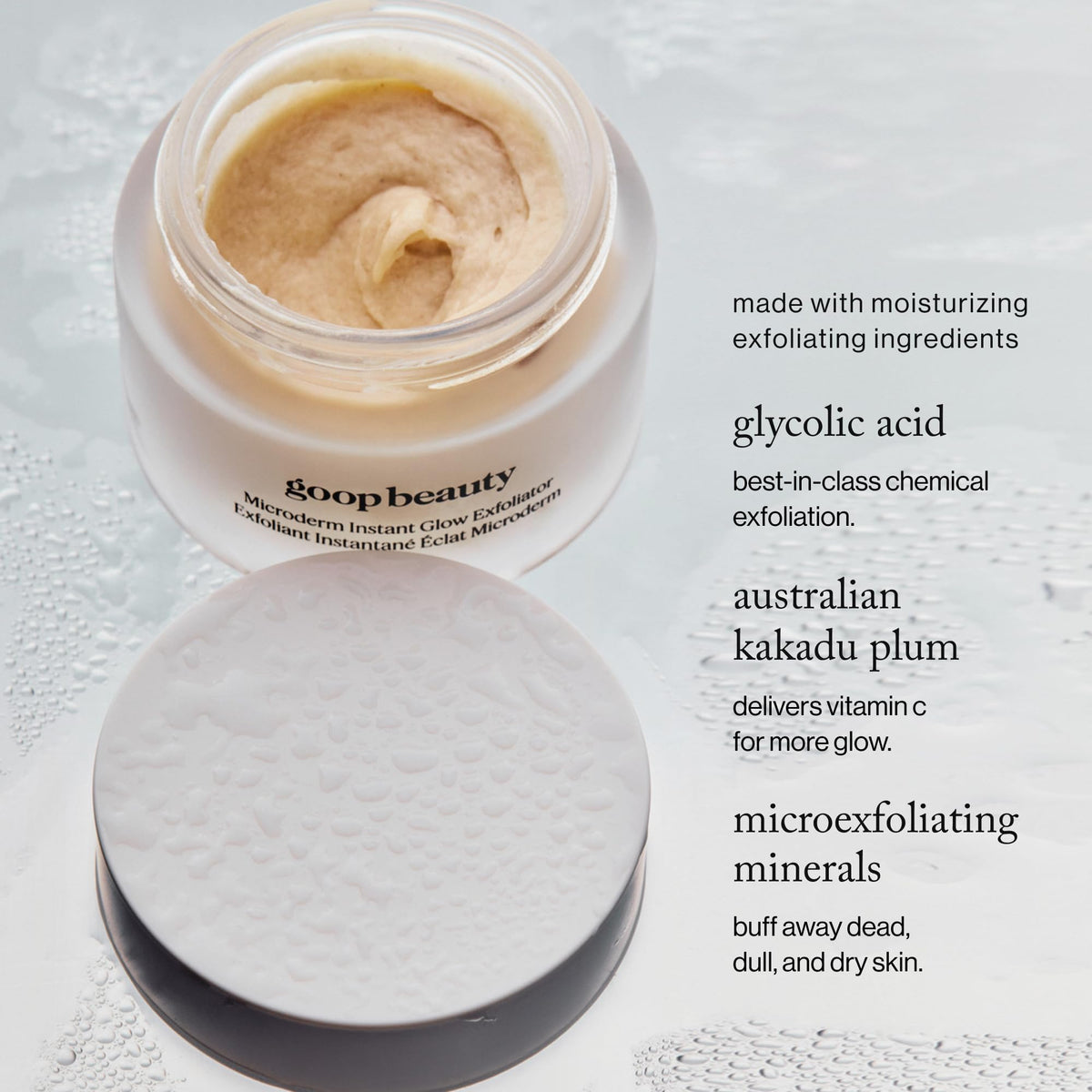goop mini microderm whipped texture close-up highlighting gentle polish