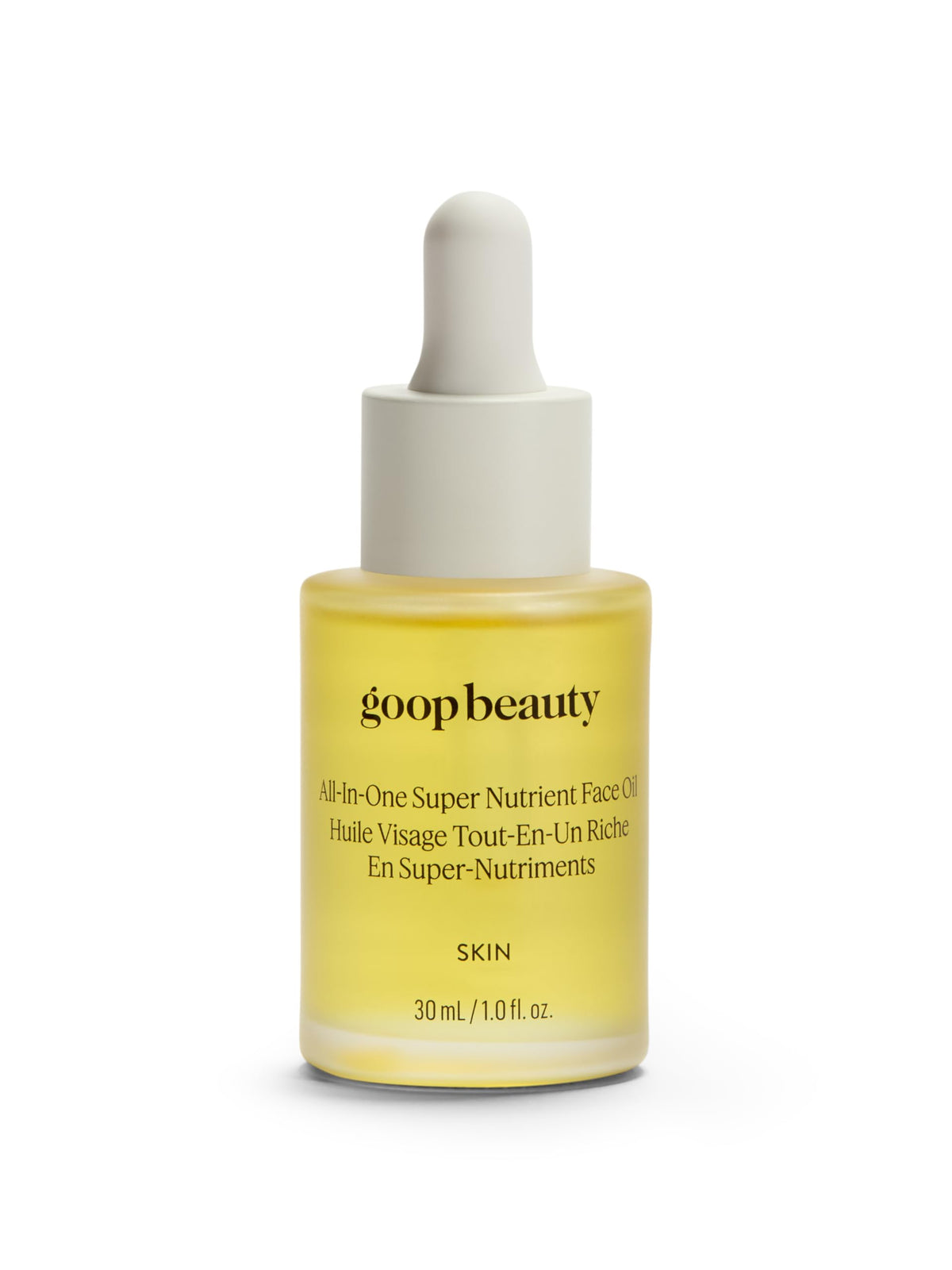 goop front packaging showing nutrient face oil and benefits