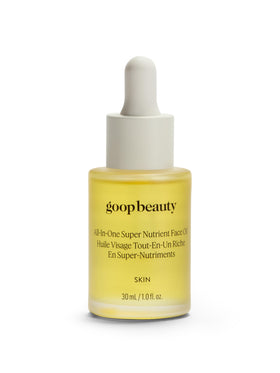 goop front packaging showing nutrient face oil and benefits