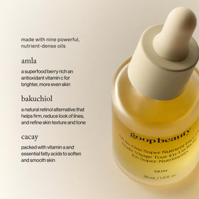 goop oil texture on skin demonstrating lightweight absorption