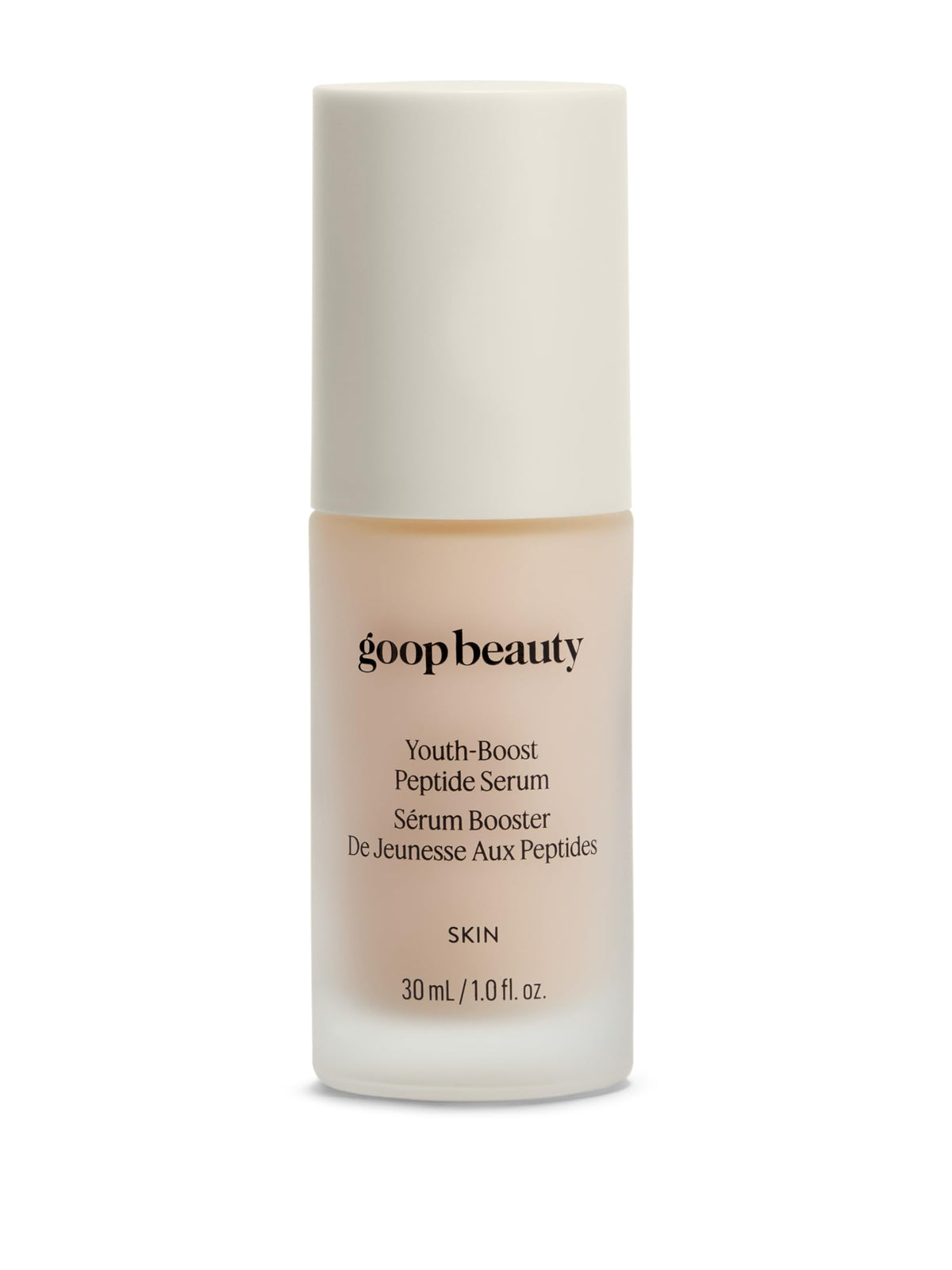 goop serum front bottle showing clean packaging and product benefit