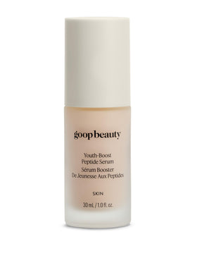 goop serum front bottle showing clean packaging and product benefit