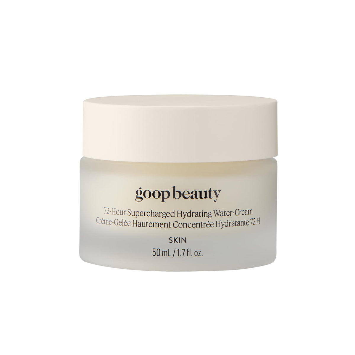 goop jar front view showing label and compact design benefit: clear brand identification